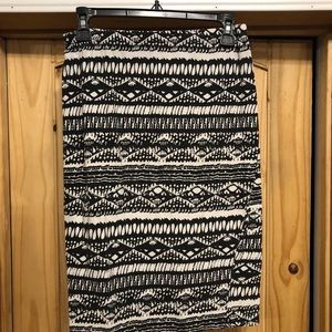 Aztec print cotton stretch skirt